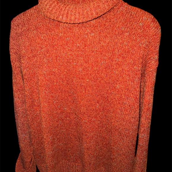 Vintage Dressbarn Woman Orange Pullover Roll Neck Turtleneck Knit Sweater 22/24 - Picture 2 of 7